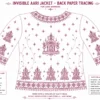 Magenta Temple Heritage Invisible Aari Jacket with detachable transparent organza, handcrafted temple motif Aari embroidery, premium South Indian bridal designer overlay back paper tracing