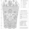 Red bridal Aari blouse sleeve paper tracing blueprint for embroidery designer