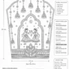 Royal Crimson Bridal Aari Blouse sleeve with dancing couple motif, temple arch embroidery and hanging jhumka Maggam Work paper tracing