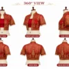 360 Degree View of Ruby Red Temple Heritage Invisible Aari Jacket