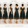 Artelle Deco Art Deco vintage party dress front view with geometric embroidery