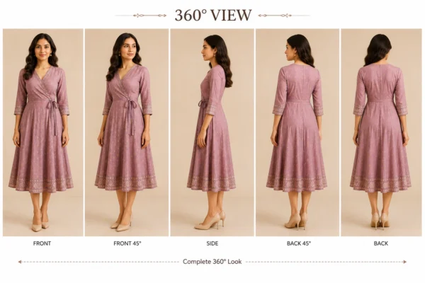 Celestine Wrap – Vintage Wrap Party Dress for Women | Elegant Midi Dress with Waist Tie