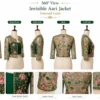 360 degree view of Emerald Green Lotus Bloom Invisible Aari Jacket