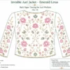 Back paper tracing pattern for Emerald Green Lotus Bloom Invisible Aari Jacket
