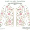 Front paper tracing pattern for Emerald Green Lotus Bloom Invisible Aari Jacket Aari embroidery