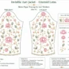 Sleeve paper tracing design for Emerald Green Lotus Bloom Invisible Aari Jacket