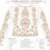 Ivory Lotus Bloom Invisible Aari Jacket with detachable transparent organza, handcrafted lotus floral Aari embroidery for South Indian bridal blouse transformation
