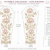 Ivory Lotus Bloom Invisible Aari Jacket with detachable transparent organza, handcrafted lotus floral Aari embroidery for South Indian bridal blouse transformation