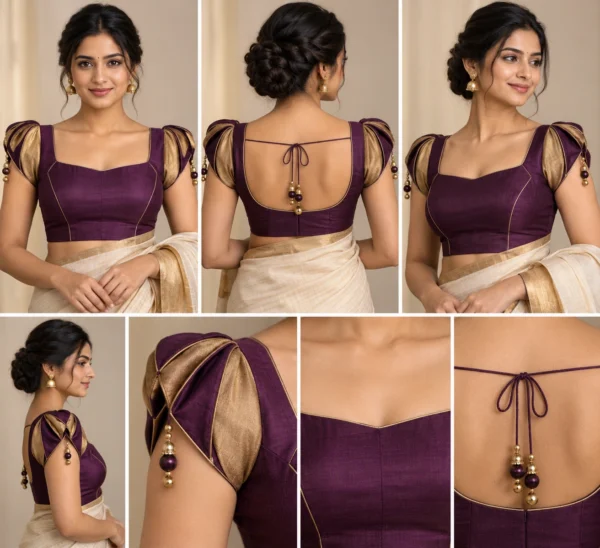 Jhumka Shoulder – Deepavali Special Fusion Saree Blouse