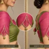 Lotus Frame Deepavali fusion saree blouse with lotus petal framed neckline