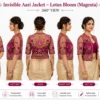 Magenta Lotus Bloom Invisible Aari Jacket 360 view