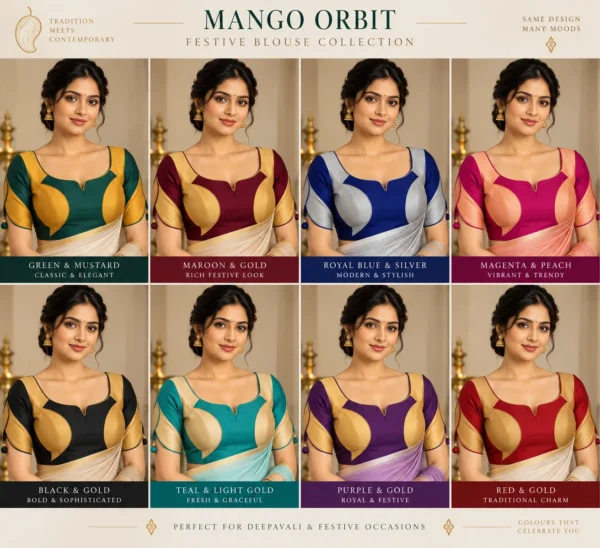 Mango Orbit fusion saree blouse collection for Deepavali and festive occasions