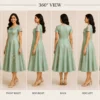 Rosalie Bow vintage bow party dress with fitted bodice and flared midi skirt