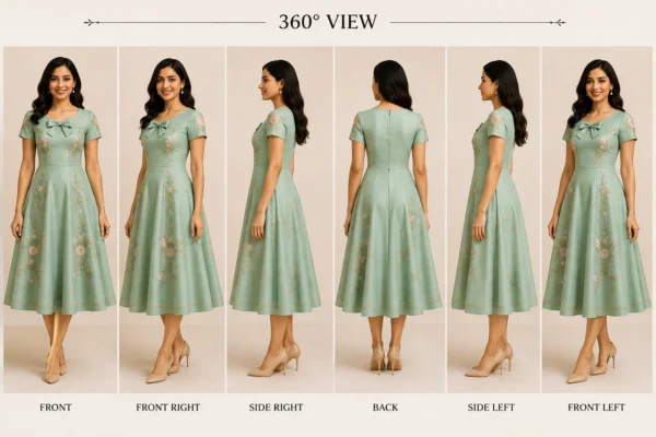 Rosalie Bow vintage bow party dress with fitted bodice and flared midi skirt