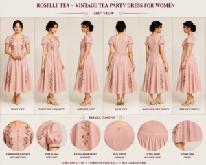 Roselle Tea Vintage Tea Party Dress for Women