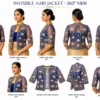360-degree view of Royal Blue Lotus Bloom Invisible Aari Jacket