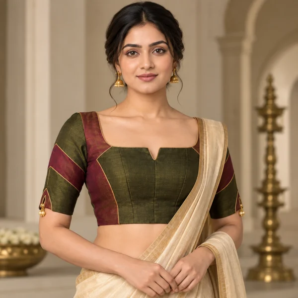 Temple Armour Fusion Saree Blouse | Deepavali Designer Blouse
