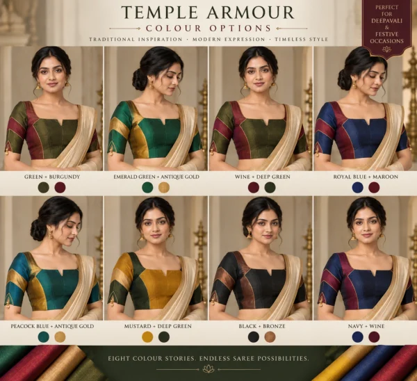 Temple Armour Fusion Saree Blouse | Deepavali Designer Blouse
