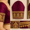 Gandaberunda bridal blouse design with gold Aari embroidery