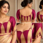Kuthu Vilakku Deepavali fusion blouse with traditional lamp-inspired panel construction