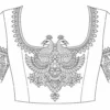 Gandaberunda bridal blouse design with gold Aari embroidery paper tracing